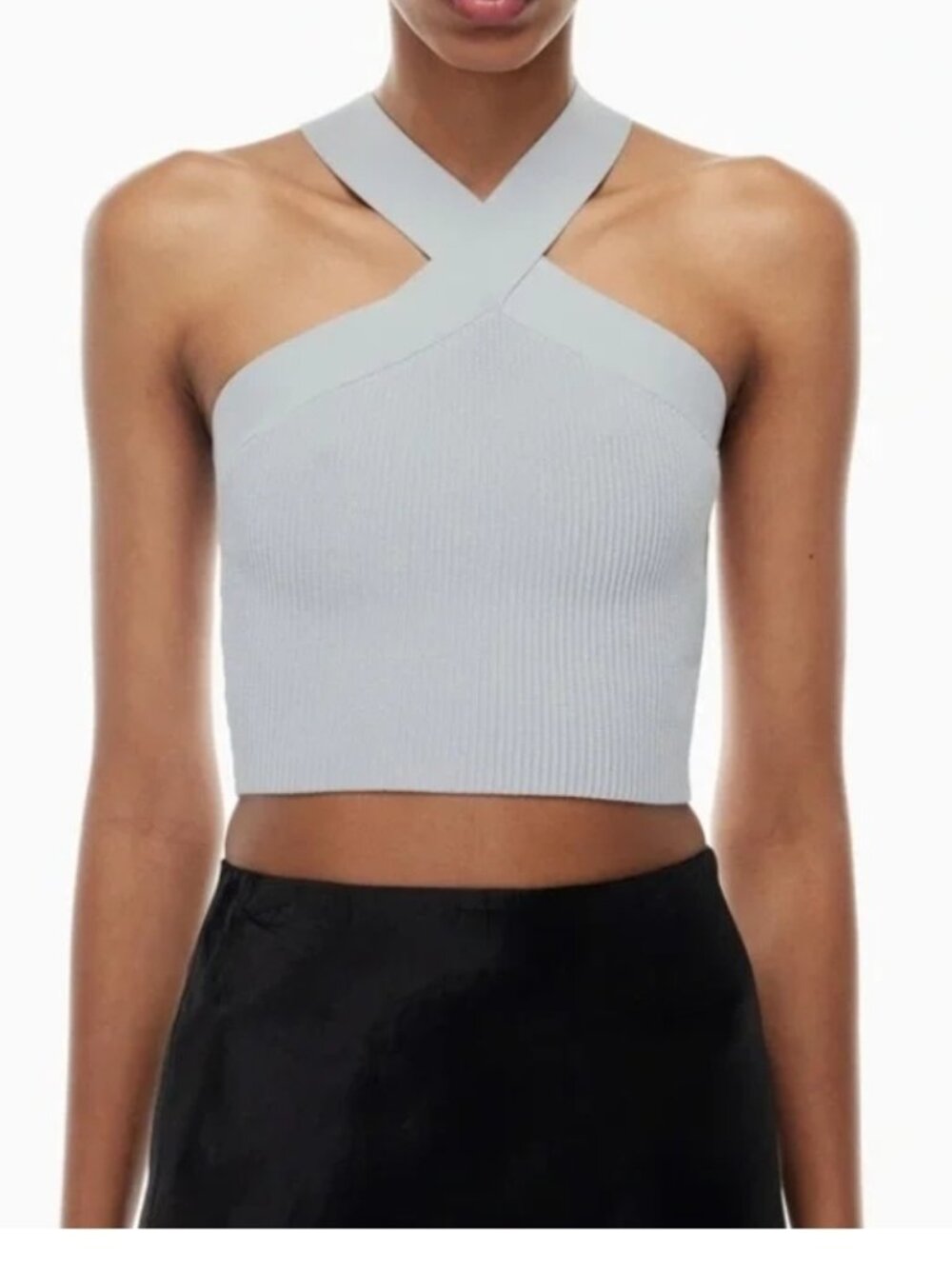 Aritzia Babaton Sculpt Knit Criss Cross Cropped Tank | Medium